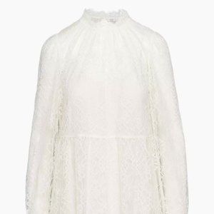 ARITZIA Wilfred Vienna Dress Mock-neck babydoll lace dress-Light Birch